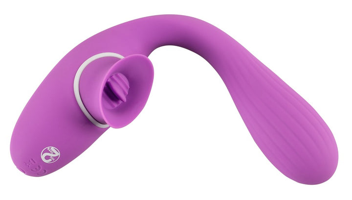 Bøjelig vibrator til intern stimulation og ydre rytmisk stimulering