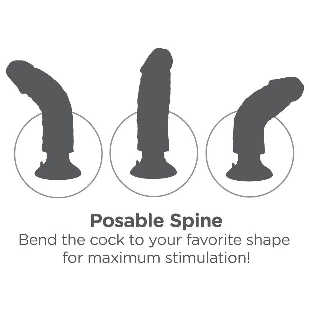 Naturtro vibrator med vibration, sugekop og fleksibelt skaft
