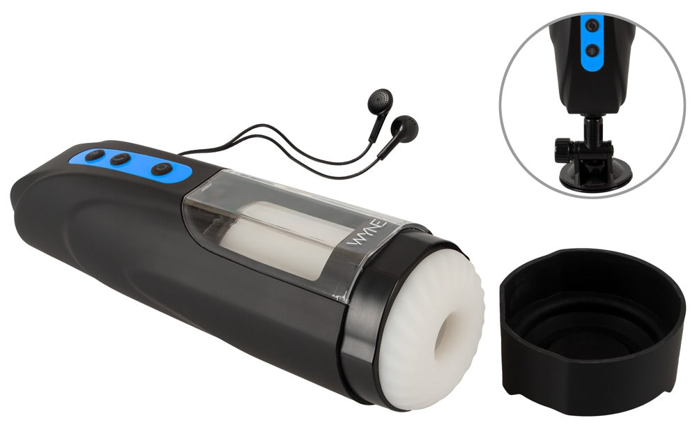 Masturbator med op/ned-bevægelse, sugekop og USB-opladning