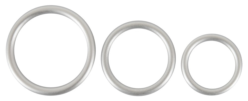 Sølvfarvede You2Toys cock rings i glat silikone