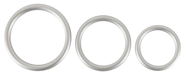 Sølvfarvede You2Toys cock rings i glat silikone
