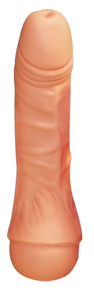 Hudfarvet dildo med markerede årer og naturtro penisform