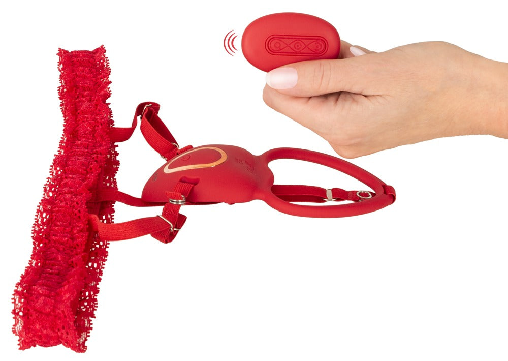 You2Toys lay-on vibrator sæt med blondebælte og fjernbetjening