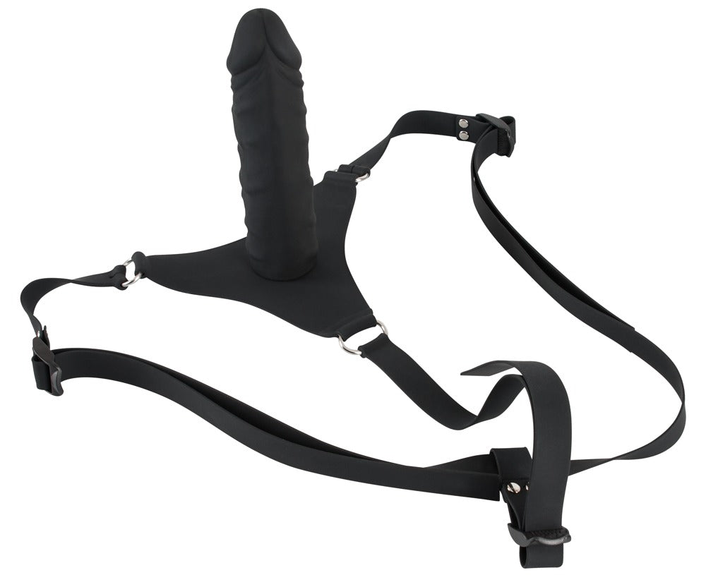 You2Toys silikone strap-on dildo med justerbart sort harness