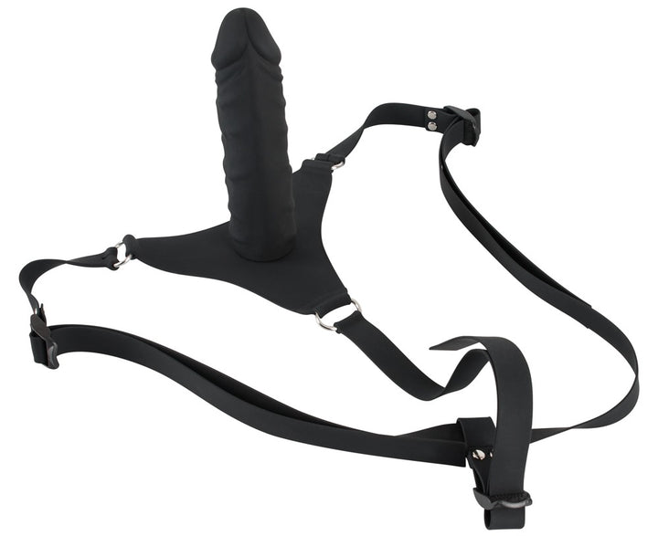 You2Toys silikone strap-on dildo med justerbart sort harness