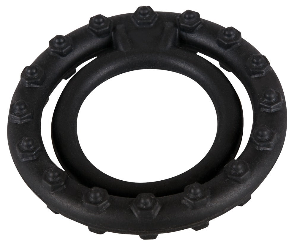 You2Toys Steely Cockring i sort silikone med dobbelt ringdesign