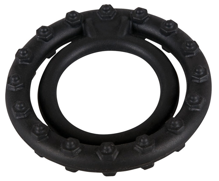 You2Toys Steely Cockring i sort silikone med dobbelt ringdesign